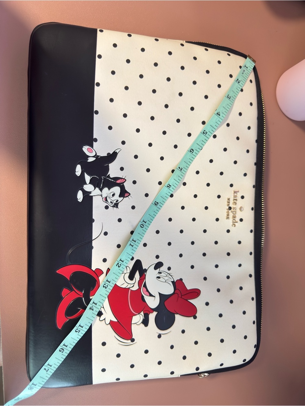 kate spade White Black Red Minnie Mouse Polka Dot Laptop Sleeve - Picture 4 of 9